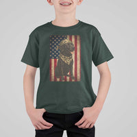 Black Labrador T Shirt For Kid Hunting American Flag Dog Lover Gift - Wonder Print Shop