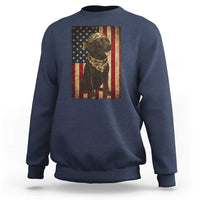 Black Labrador Sweatshirt Hunting American Flag Dog Lover Gift - Wonder Print Shop