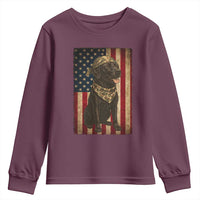 Black Labrador Youth Sweatshirt Hunting American Flag Dog Lover Gift - Wonder Print Shop