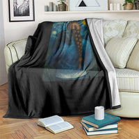 Starry Night Art Parody Throw Blanket Girl And Labrador Retriever Dog Mom Gift - Wonder Print Shop