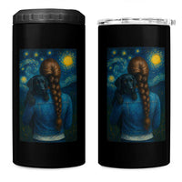 Starry Night Art Parody 4 in 1 Can Cooler Tumbler Girl And Labrador Retriever Dog Mom Gift - Wonder Print Shop