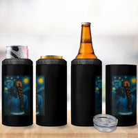 Starry Night Art Parody 4 in 1 Can Cooler Tumbler Girl And Labrador Retriever Dog Mom Gift - Wonder Print Shop