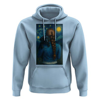 Starry Night Art Parody Hoodie Girl And Labrador Retriever Dog Mom Gift - Wonder Print Shop