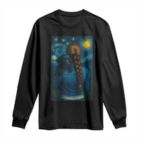 Starry Night Art Parody Long Sleeve Shirt Girl And Labrador Retriever Dog Mom Gift - Wonder Print Shop