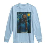 Starry Night Art Parody Long Sleeve Shirt Girl And Labrador Retriever Dog Mom Gift - Wonder Print Shop