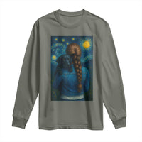 Starry Night Art Parody Long Sleeve Shirt Girl And Labrador Retriever Dog Mom Gift - Wonder Print Shop