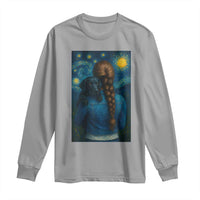 Starry Night Art Parody Long Sleeve Shirt Girl And Labrador Retriever Dog Mom Gift - Wonder Print Shop