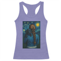 Starry Night Art Parody Racerback Tank Top Girl And Labrador Retriever Dog Mom Gift - Wonder Print Shop