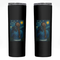 Starry Night Art Parody Skinny Tumbler Girl And Labrador Retriever Dog Mom Gift - Wonder Print Shop