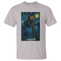Starry Night Art Parody T Shirt Girl And Labrador Retriever Dog Mom Gift - Wonder Print Shop