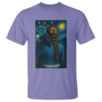 Starry Night Art Parody T Shirt Girl And Labrador Retriever Dog Mom Gift - Wonder Print Shop