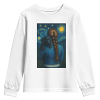 Starry Night Art Parody Youth Sweatshirt Girl And Labrador Retriever Dog Mom Gift - Wonder Print Shop