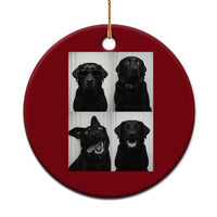 Funny Black Lab Ceramic Ornament Photobooth Selfie Dog Mom Gift - Wonder Print Shop