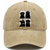 Funny Black Lab Washed Cotton Baseball Cap Photobooth Selfie Dog Mom Gift