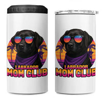 Funny Black Labrador 4 in 1 Can Cooler Tumbler Dog Mom Retro Sunset Gift - Wonder Print Shop