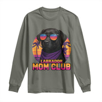 Funny Black Labrador Long Sleeve Shirt Dog Mom Retro Sunset Gift - Wonder Print Shop
