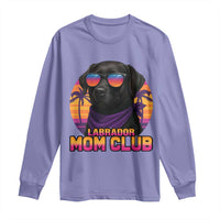 Funny Black Labrador Long Sleeve Shirt Dog Mom Retro Sunset Gift - Wonder Print Shop