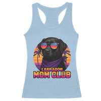Funny Black Labrador Racerback Tank Top Dog Mom Retro Sunset Gift - Wonder Print Shop