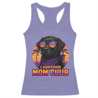Funny Black Labrador Racerback Tank Top Dog Mom Retro Sunset Gift - Wonder Print Shop