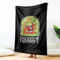 Resist Portland Frog Protest Throw Blanket Funny No Kings Christmas Gift - Wonder Print Shop