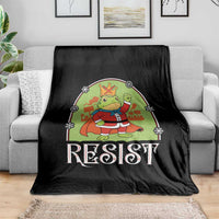 Resist Portland Frog Protest Throw Blanket Funny No Kings Christmas Gift - Wonder Print Shop