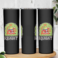 Resist Portland Frog Protest Skinny Tumbler Funny No Kings Christmas Gift - Wonder Print Shop
