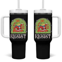 Resist Portland Frog Protest Tumbler With Handle Funny No Kings Christmas Gift - Wonder Print Shop