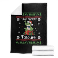 Frogs Against Fascism Ugly Sweater Throw Blanket Funny Portland Christmas Frog Gift - Wonder Print Shop