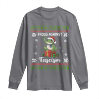 Frogs Against Fascism Ugly Sweater Long Sleeve Shirt Funny Portland Christmas Frog Gift - Wonder Print Shop