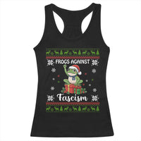 Frogs Against Fascism Ugly Sweater Racerback Tank Top Funny Portland Christmas Frog Gift - Wonder Print Shop