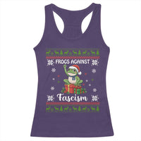 Frogs Against Fascism Ugly Sweater Racerback Tank Top Funny Portland Christmas Frog Gift - Wonder Print Shop