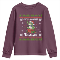 Frogs Against Fascism Ugly Sweater Youth Sweatshirt Funny Portland Christmas Frog Gift - Wonder Print Shop