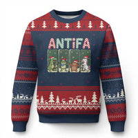 Funny Xmas Frogtifa Ugly Christmas Sweater Portland Resist Frog Protest - Wonder Print Shop