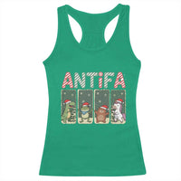 Funny Christmas Frogtifa Racerback Tank Top Portland Resist Frog Protest - Wonder Print Shop