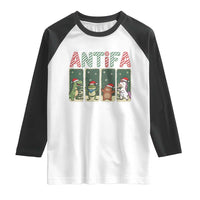 Funny Christmas Frogtifa Raglan Shirt Portland Resist Frog Protest - Wonder Print Shop