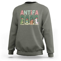 Funny Christmas Frogtifa Sweatshirt Portland Resist Frog Protest - Wonder Print Shop