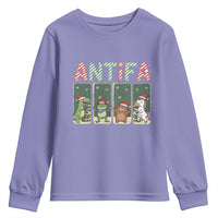 Funny Christmas Frogtifa Youth Sweatshirt Portland Resist Frog Protest - Wonder Print Shop