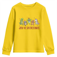Joy Is Resistance Youth Sweatshirt Funny Portland Frog Protest Christmas Gift - Wonder Print Shop