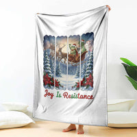 Joy Is Resistance Portland Frog Protest Throw Blanket Funny Holiday Meme Gift Idea - Wonder Print Shop
