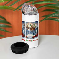 Joy Is Resistance Portland Frog Protest 4 in 1 Can Cooler Tumbler Funny Holiday Meme Gift Idea - Wonder Print Shop
