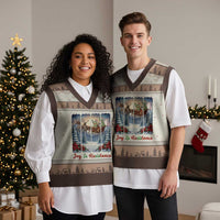 Joy Is Resistance Portland Frog Protest V-Neck Knit Sweater Vest Funny Holiday Meme Gift Idea - Wonder Print Shop