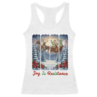 Joy Is Resistance Portland Frog Protest Racerback Tank Top Funny Holiday Meme Gift Idea - Wonder Print Shop