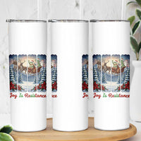 Joy Is Resistance Portland Frog Protest Skinny Tumbler Funny Holiday Meme Gift Idea - Wonder Print Shop