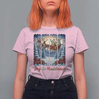 Joy Is Resistance Portland Frog Protest T Shirt For Women Funny Holiday Meme Gift Idea - Wonder Print Shop