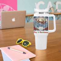Joy Is Resistance Portland Frog Protest Tumbler With Handle Funny Holiday Meme Gift Idea - Wonder Print Shop
