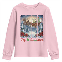 Joy Is Resistance Portland Frog Protest Youth Sweatshirt Funny Holiday Meme Gift Idea - Wonder Print Shop