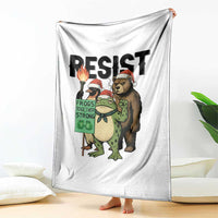 Funny Christmas Frogs Together Strong Throw Blanket Portland Resist Meme Gift - Wonder Print Shop