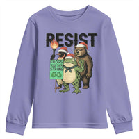Funny Christmas Frogs Together Strong Youth Sweatshirt Portland Resist Meme Gift - Wonder Print Shop