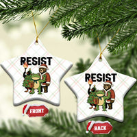 Portland Frog Protest Frogs Together Strong Ceramic Ornament Funny Holiday Gift - Wonder Print Shop