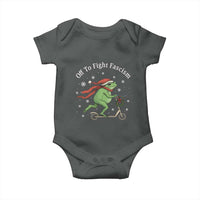 Portland Frog Protest Off To Fight Fascism Baby Onesie Funny Christmas Gift - Wonder Print Shop